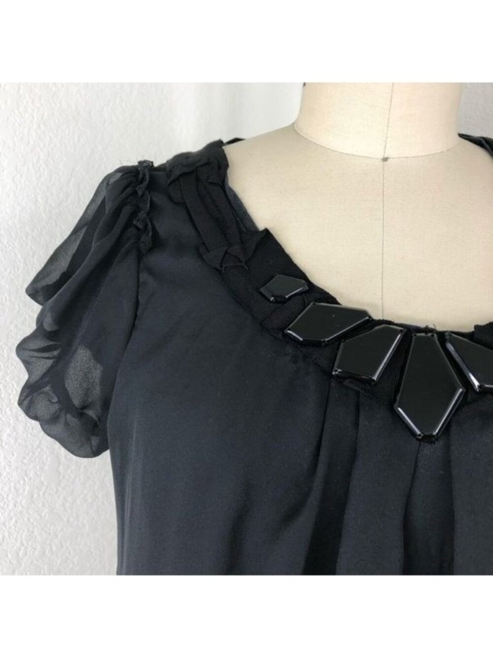 O'2nd Jeweled Pleated Origami Ruffle Mini Dress - Picture 2 of 8